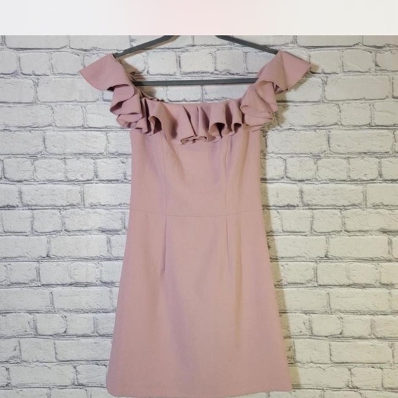 French Connection off the shoulder Pink Dress - Picture 1 of 4